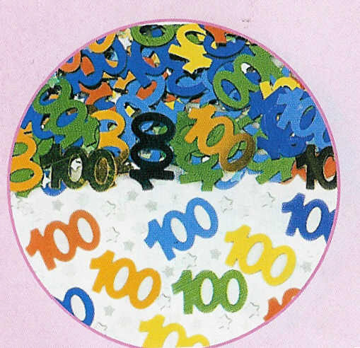 1 Beutel Tischkonfetti mit der Zahl 100 14 gr.