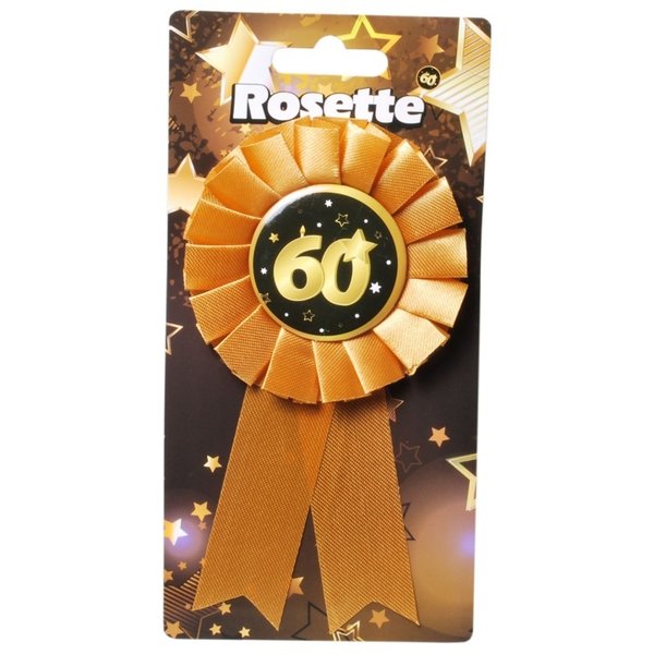 1 Rosette "60", schwarz/gold