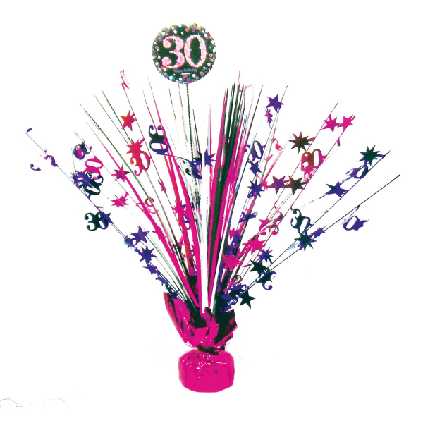 1 Tischdekoration 30 Sparkling Celebration - Pink Folie / Papier 45,7 cm