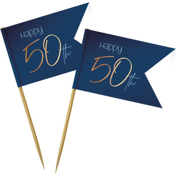 36 Partypicker Elegant True Blue 50 Jahre 50.Geburtstag Jubiläum 50 Deko